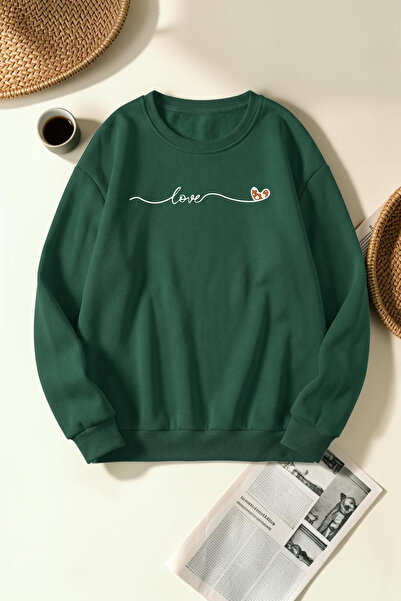 uyguntarz Unisex Infinite Love Printed Crew Neck Sweatshirt