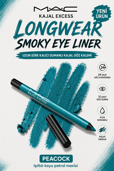 M.A.C Kajal Excess Smoky Eye Pencil - 24 Hour Long-Lasting Waterproof Kajal P...