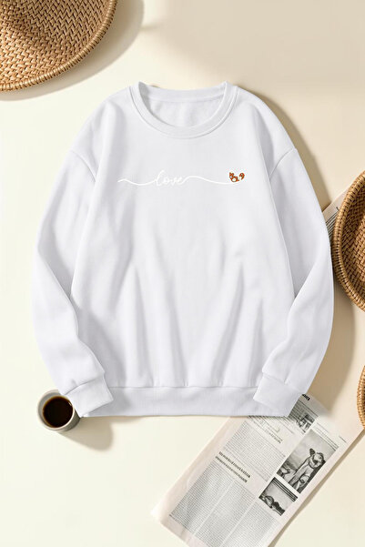 uyguntarz Unisex Infinite Love Printed Crew Neck Sweatshirt