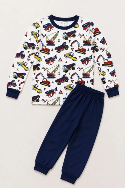 Generic Brand Boys' Premium Combed Cotton Business Machine Patterned Long Sle...