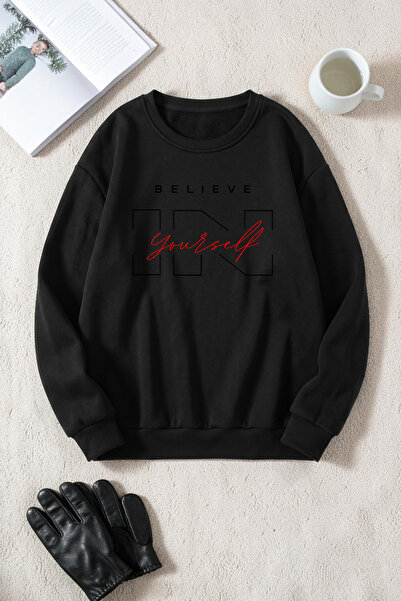 uyguntarz Unisex Inyourself Printed Crew Neck Sweatshirt