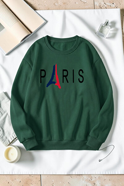 uyguntarz Unisex Paris Printed Crew Neck Sweatshirt