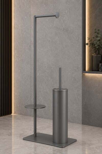 ACAR SU ARMATÜRLERİ Osmo acacia replacement paper toilet brush anthracite aca...