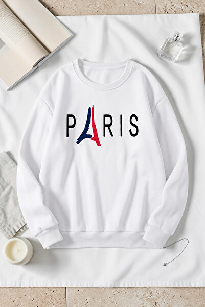 uyguntarz Unisex Paris Printed Crew Neck Sweatshirt