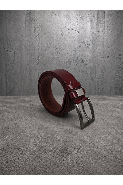 Hakiki Gerçek Deri 4 cm Erkek Spor Kemer Desenli Köprülü Metal Aksesuarlı Dayanıklı Tokalı Günlük Kullanıma Uygun Jean ve Kot Pantolonlarla Uyumlu Kutulu Teslimat
