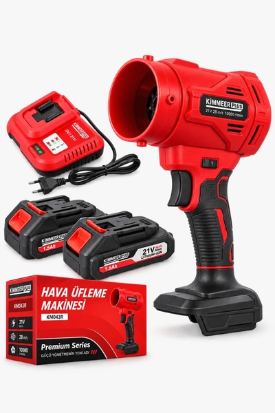KİMMEER Kimmer Plus 21V Şarjlı Hava Üfleme Makinesi 28 m/s 10.000 Devir 2 Akü...