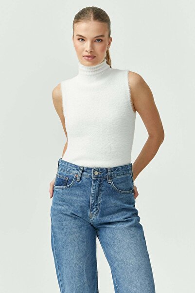 PAULMARK Women's Fisherman Soft Textured Knitwear Bodysuit