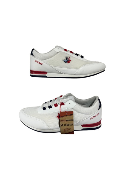 Jagulep -- Men's White Non-Slip Orthopedic Sole Daily Anarok Sports Shoes