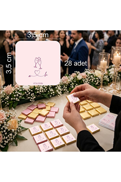 YAPIŞKAN STORE Kişiye Özel Madlen Çikolata Etiketi Nişan Düğün Söz Nikah Stic...
