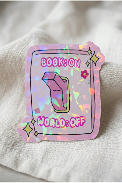 Book On World Off Laminasyonlu Sticker – Kitap Temalı Dekoratif Laptop, Defter, Ajanda ve Journal Stickerı