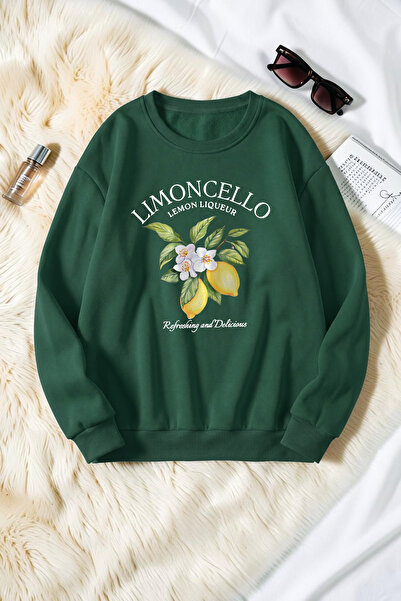 uyguntarz Unisex Limocello Printed Crew Neck Sweatshirt