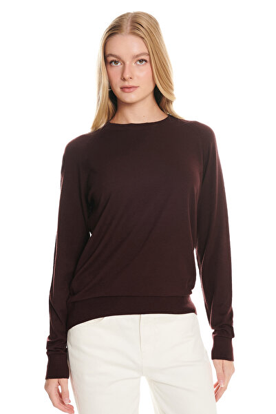 Ted Baker Bordo Basic Bisiklet Yaka Kazak
