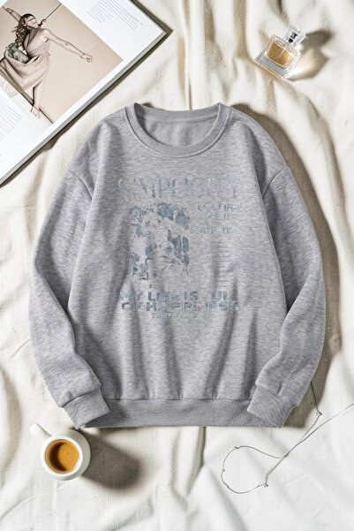 uyguntarz Unisex Simple City Printed Crew Neck Sweatshirt
