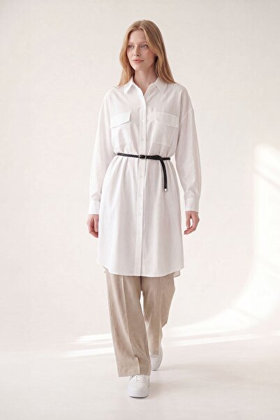 Levidor Long shirt with white belt detail