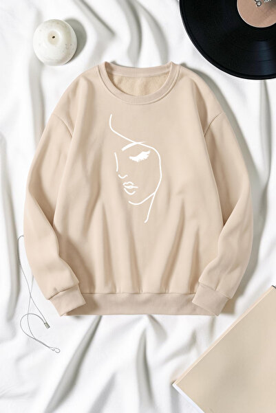 uyguntarz Unisex Mixed Print Crew Neck Sweatshirt