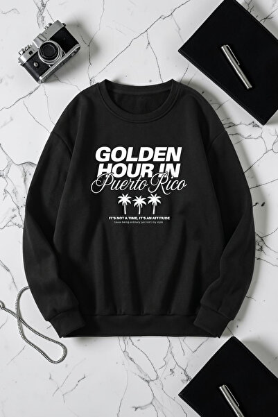 uyguntarz Unisex Golden Hour Printed Crew Neck Sweatshirt