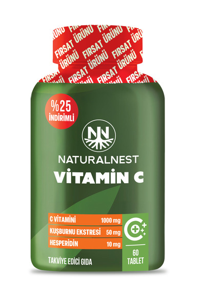 Naturalnest Vitamin C 1000 mg 60 Tablet - Kuşburnu Ekstresi, Hesperidin