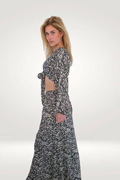 VOLAN KOLLU CROP BLUZ VE BOL PAÇA PANTALON TAKIM