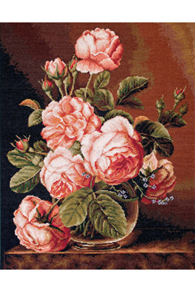 ILISART Set Gobelin Brodat Luca-S - Vază cu Trandafiri, G 488
