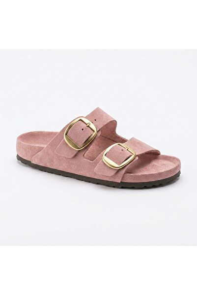 Bequemere Mk205 Powder Pink Genuine Suede Leather Full Covered Cork Sole Doub...