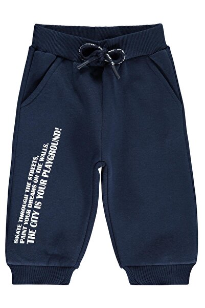 Civil Baby Text Printed 6-18 Months Sweatpants - Navy Blue