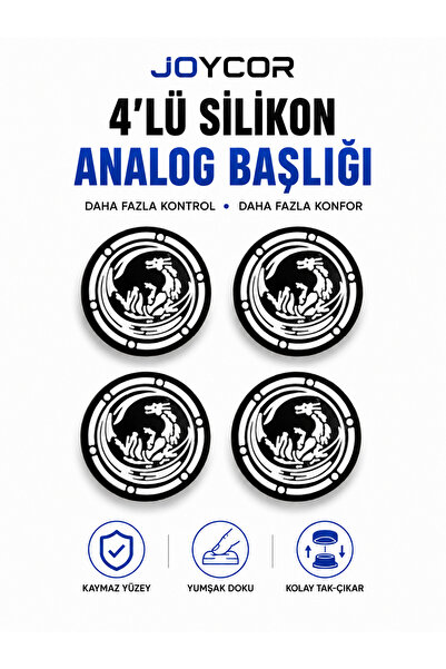 JOYCOR 4’lü Desenli Silikon Analog Başlığı Koruyucu Yumuşak Dokulu PS5 PS4 PS...