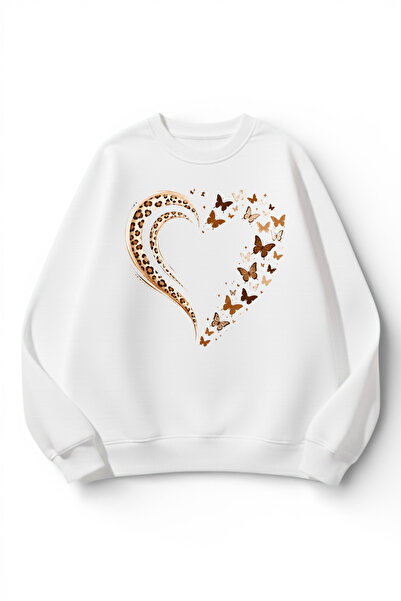 uyguntarz Unisex Soft Textured Leopard and Butterfly Heart Printed Design Ove...