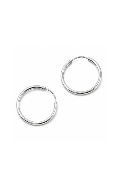 Generic Brand Cercei creole din argint 925, design simplu, finisaj lucios, di...