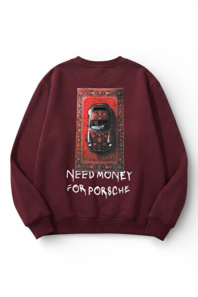 uyguntarz Unisex Soft Textured Need Money Printed Design Oversize 3 Thread Cr...