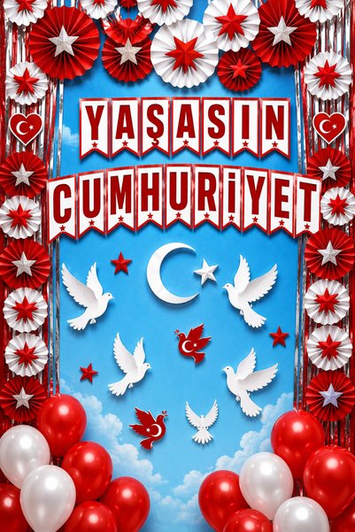 PROMISEBACKDROP2 150x200 cm, 29 Ekim, Yaşasın Cumhuriyet, Okul Etkinlik Kumaş...