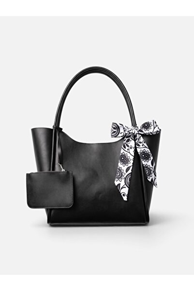 CELESTIAL COLLECTION Carla Large Size Bag with Scarf and Mini Wallet (Black)