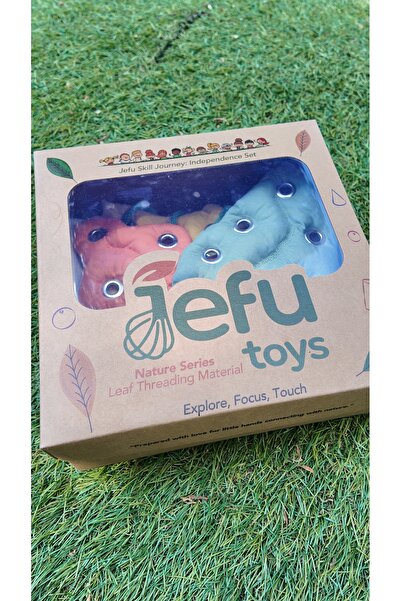 Jefu Toys Doğal Kumaş Bambu Detaylı İp Geçirme Oyunu – İnce Motor ve Dikkat Geliştirici Eğitici Oyuncak Seti