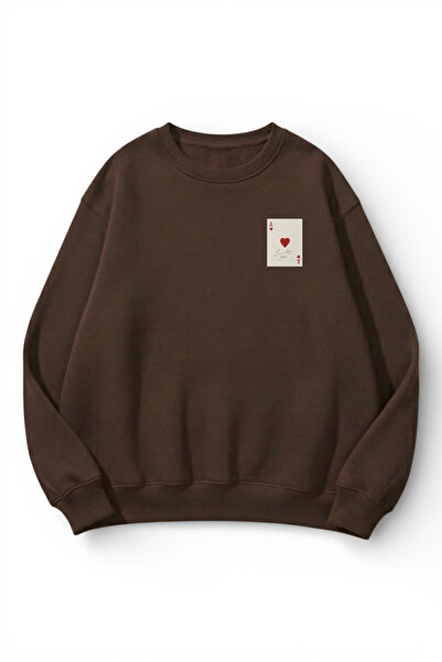 uyguntarz Unisex Soft Textured Lucky Heart Ace Printed Design Oversize 3 Yarn...