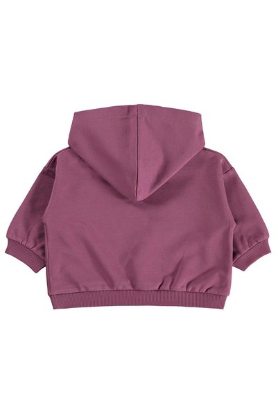 Civil Baby Çiçek Nakışlı Kapşonlu Basic 6-18 Ay Sweatshirt - Lila