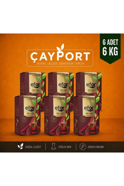 Efor Çay Efor Tiryaki Çayı 1000 gr 6 Adet (Toplam 6 KG) Dökme Çay