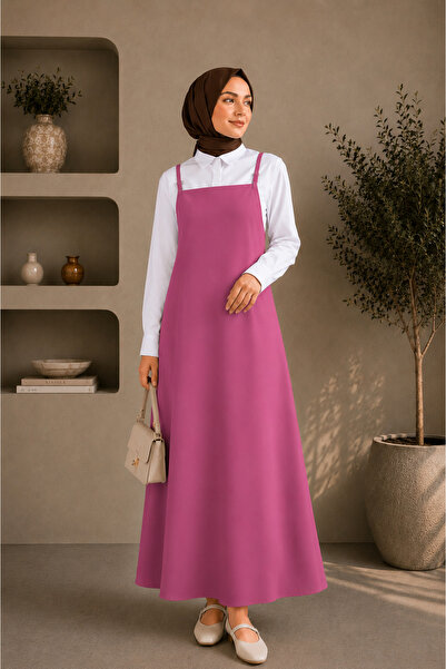 Liora Moda Pembe jile Elbise Ayarlanabilir Ip Askılı