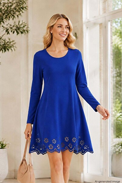 Mossta Rochie din crep cu tiv tăiat cu laser - Saks
