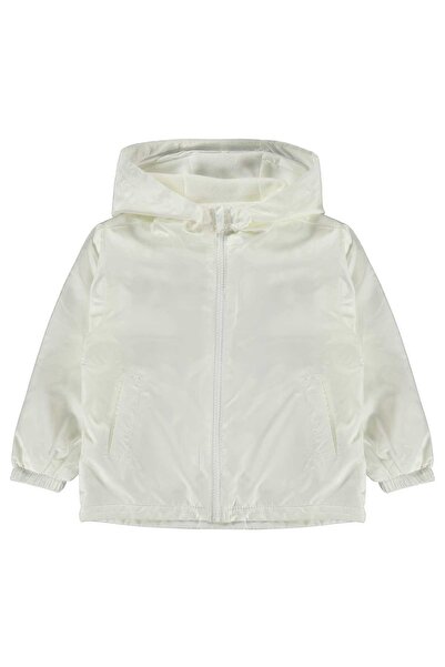 Civil Girls Fleece Lined Plain Raincoat for 2-5 Years Old - Ecru