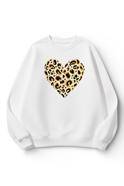 uyguntarz Unisex Soft Textured Leopard Heart Printed Design Oversize 3 Thread...