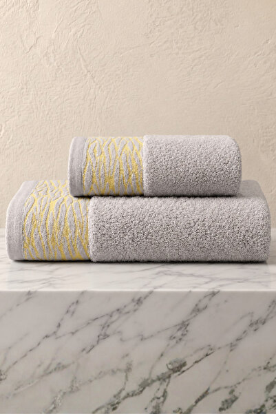 neşe home collection Serenity 2-Piece Bath Towel Set (1 Piece 50X90Cm & 1 Pie...