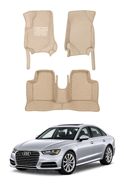 stiloto Audi A6 Sedan (2011-2018) Uyumlu Deri 7D Oto Paspas - K.Baklava Desen