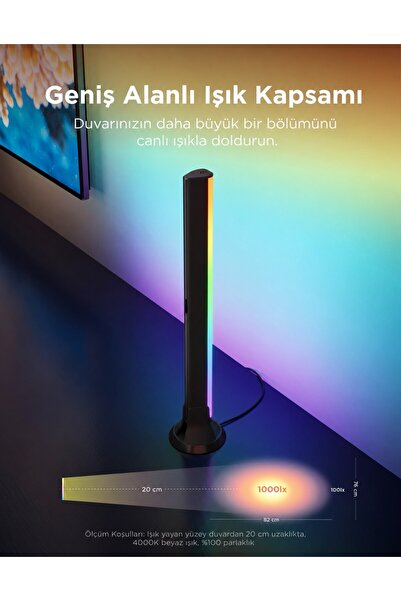 Govee RGBIC WiFi+BT Flow Plus 38cm 2'li Bar Matter Destekli H6046312