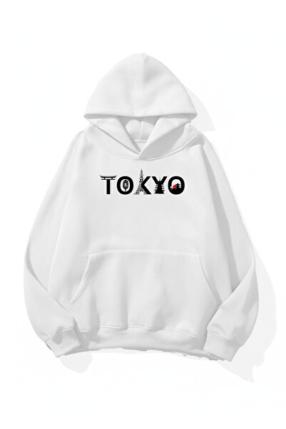 uyguntarz Unisex Soft Textured Tokyo Printed Design Oversize 3 Thread Hoodie ...