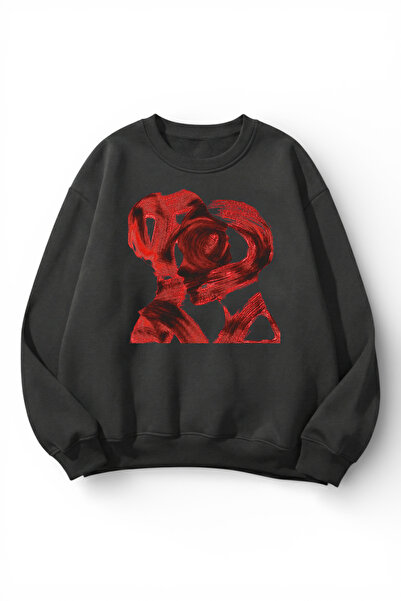 uyguntarz Unisex Soft Textured Two People Passion Printed Design Oversize 3 T...