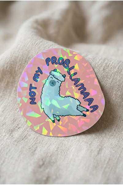 Plumie Not My Probllama Lama Hologramlı Laminasyonlu Eğlenceli Sticker – Lapt...