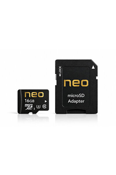 NEO TEKNOLOJİ 16 GB Hafıza Kartı Micro SD Kart ve Adaptörü 100 Mb/s