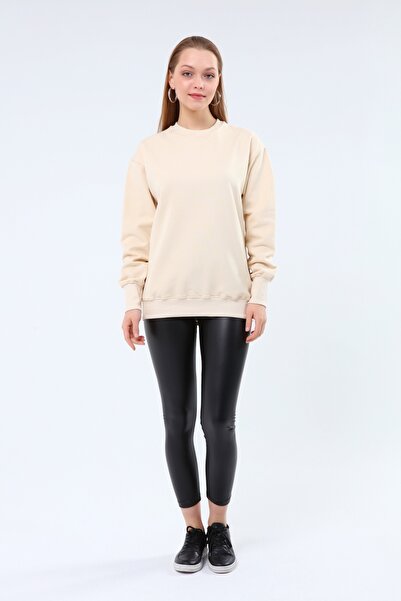 Kadın Basic Sweatshirt – Oversize Kesim Bisiklet Yaka Uzun Kollu (LNR®-01)