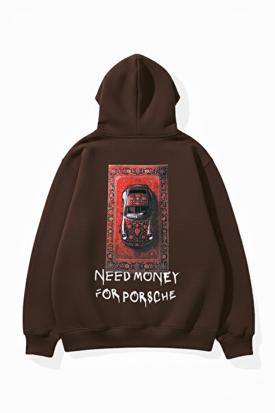 uyguntarz Unisex Soft Textured Need Money Printed Design Oversize 3 Thread Ho...