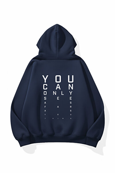 uyguntarz Unisex Soft Textured Focus Printed Design Oversize 3 Thread Hoodie ...