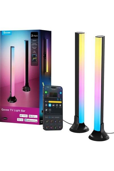 Govee RGBIC WiFi+BT Flow Plus 38cm 2'li Bar Matter Destekli H6046312